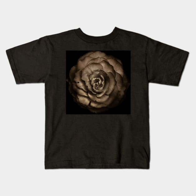 Backyard Flowers No 85 Toned Version Kids T-Shirt by learningcurveca